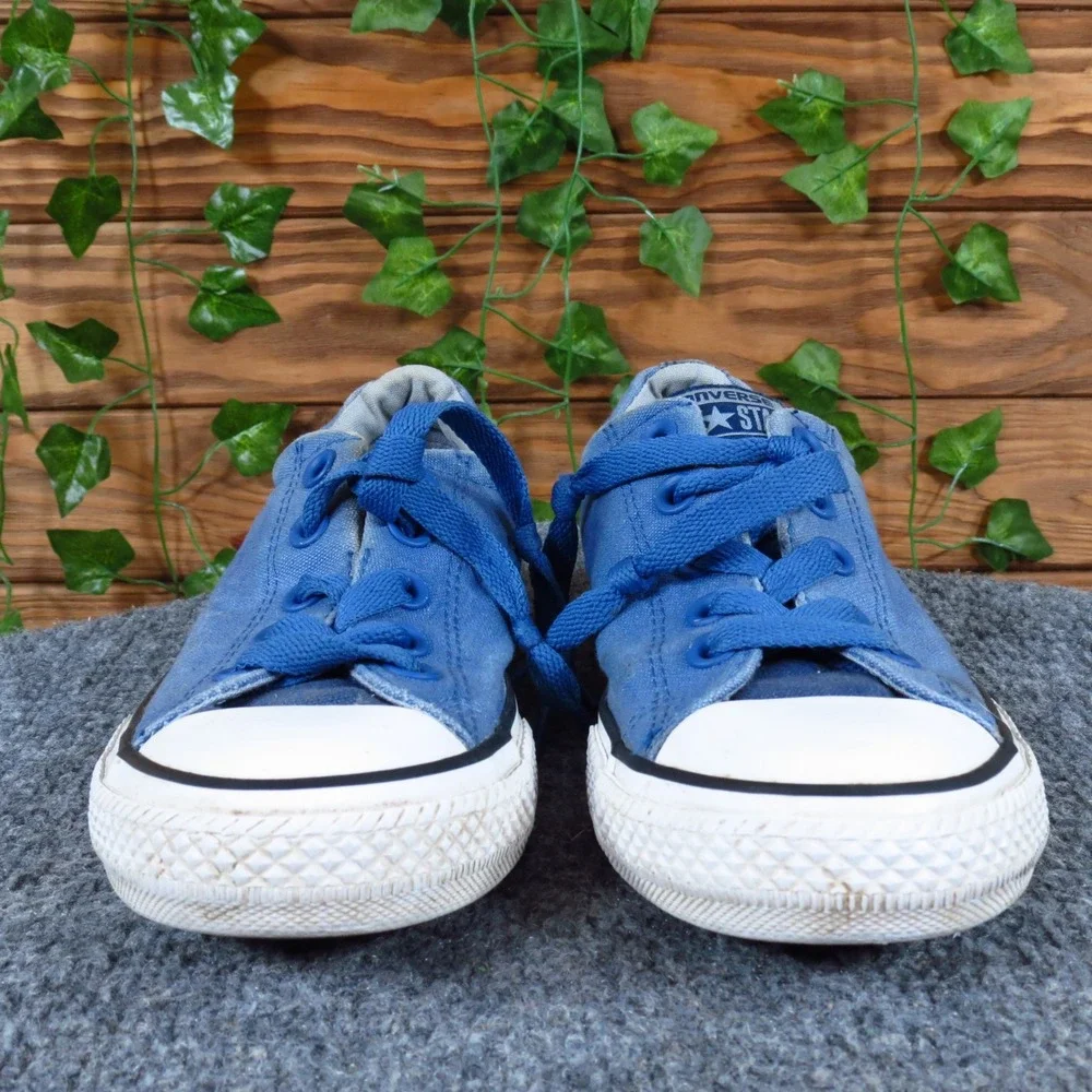 Converse All Star Junior Kids Low Top Sneakers Size 1 Casual Blue Canvas